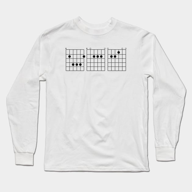 Bae Guitar Chords Long Sleeve T-Shirt by RAADesigns